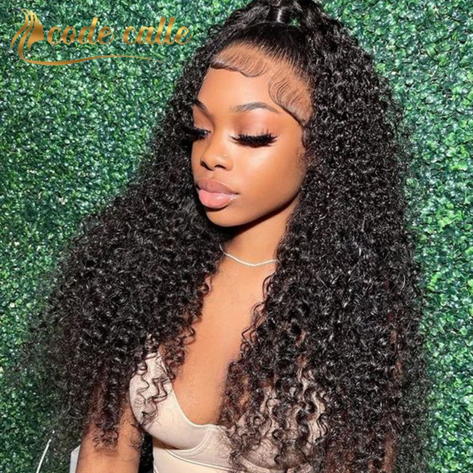 Jerry Curly Wig 4x4 Lace Closure Wig Deep Kinky Curly Human Hair Wigs Brazilian HD Transparent Cheap T Lace Wigs For black women