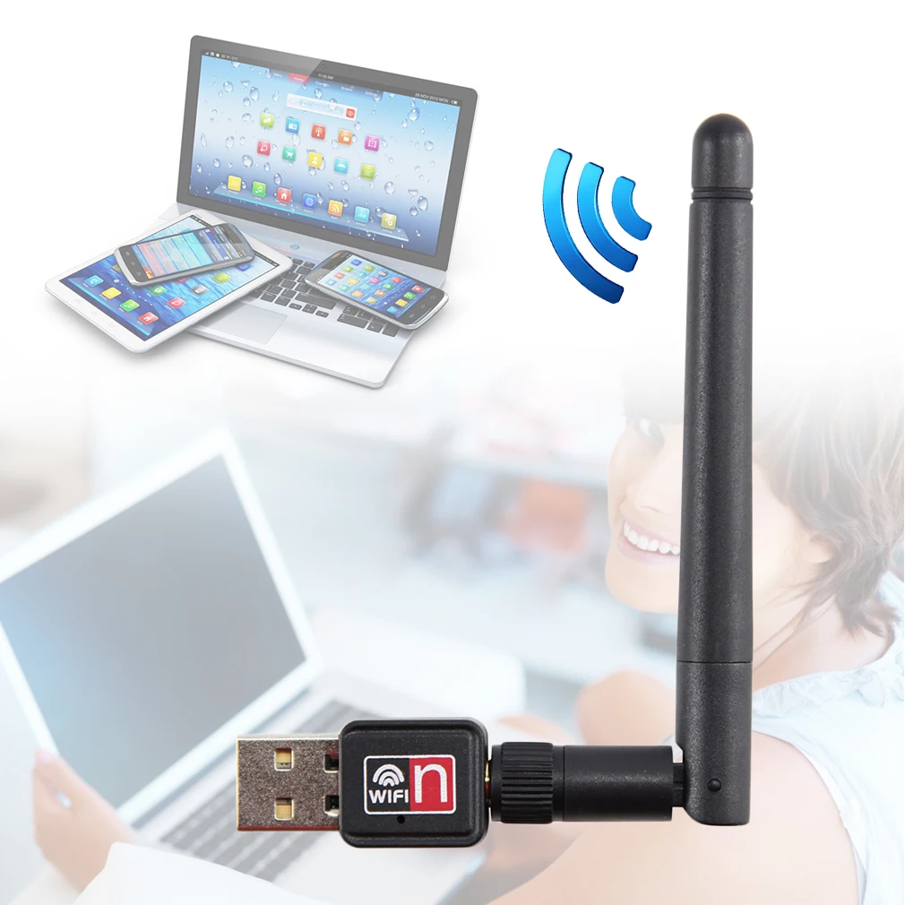 Мини USB 150M 150Mbps беспроводной LAN адаптер 802.11b/n/g WiFi w/ 2dBi антенна портативные домашние