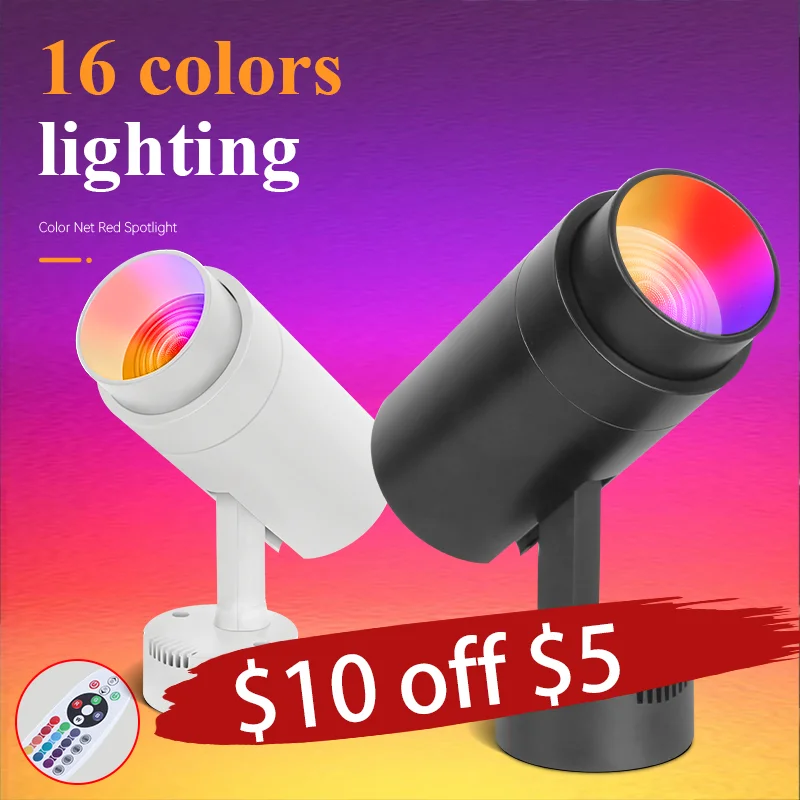 

led night light remote control RGB color track light KTV stage color atmosphere light sunset light Sunset light room photography