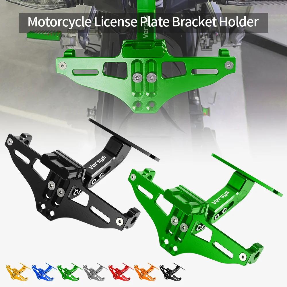 

Motorcycle CNC Adjustable Angle Aluminum License Plate Frame Bracket with LED Light For Kawasaki Versys 650 VERSYS X-300 650