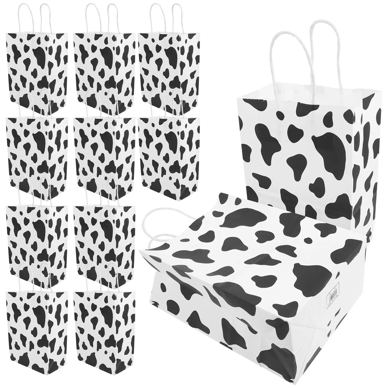 

12pcs Paper Gift Bags with Handles Cow Print Bags Paper Gift Bags Cow Papers Jewelry Bags Gift Wrap Bags