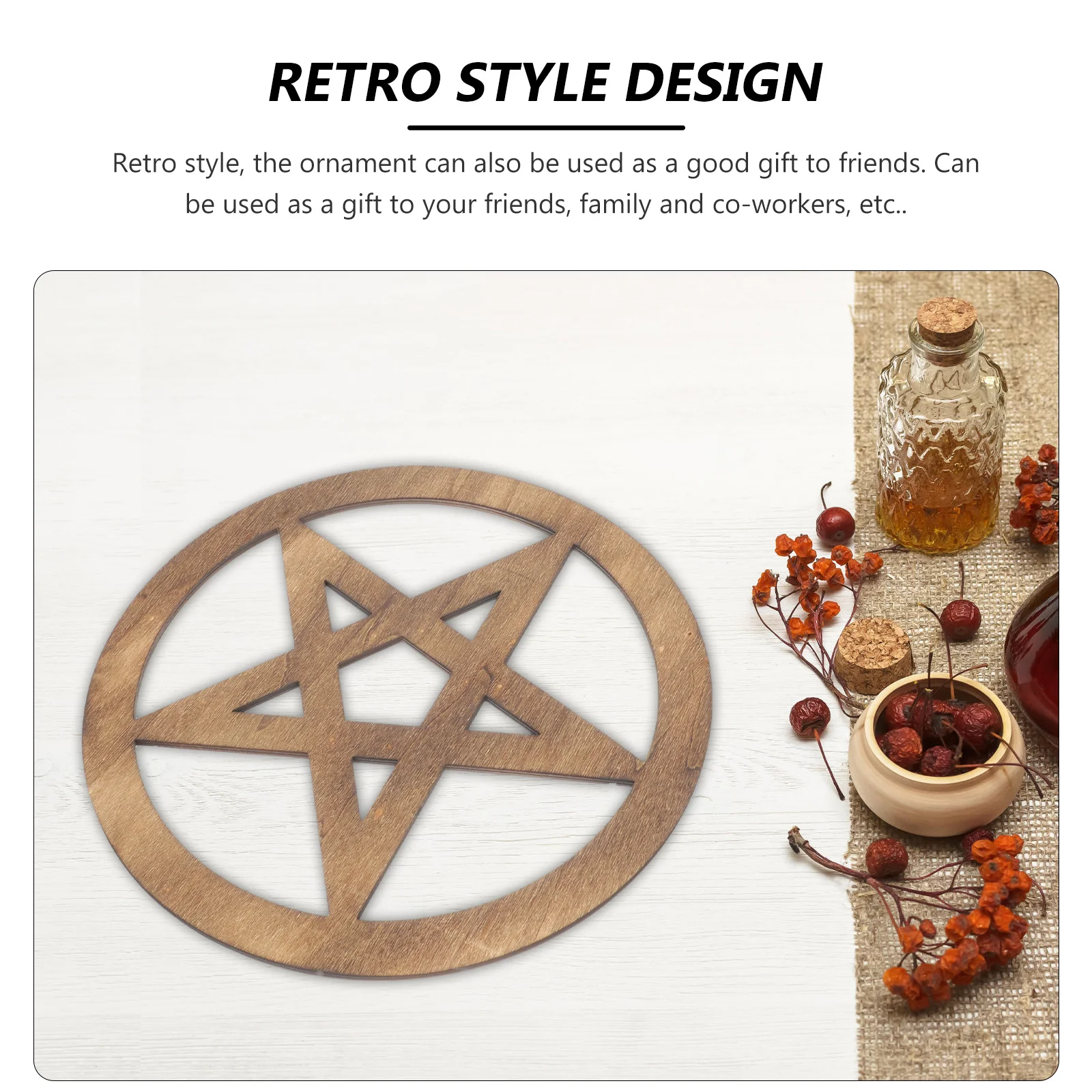 Украшение в виде пентаграммы деревянный пентакль алтарь плитка знаки настольные