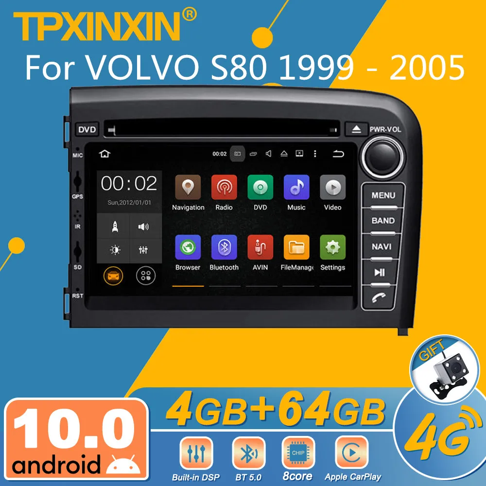 Для VOLVO S80 1999 2000-2005 Android автомобильный радиоприемник мультимедийный видеоплеер
