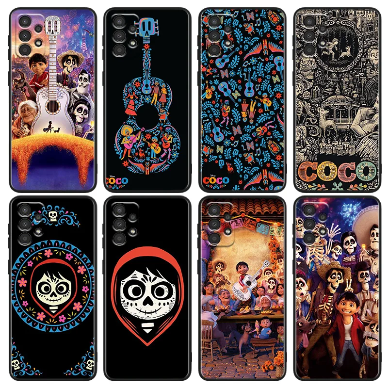 

Disney Movie COCO For Samsung A91 A81 A73 A72 A71 A54 A53 A52S A51 A42 A41 A34 A33 A21 A31 A23 lite Black Cover