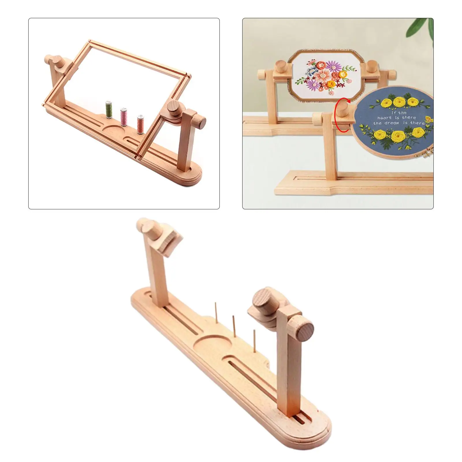 

Embroidery Hoop Stand Cross Stitch Stitchwork Sewing Rotatable Retro Hoop Holder