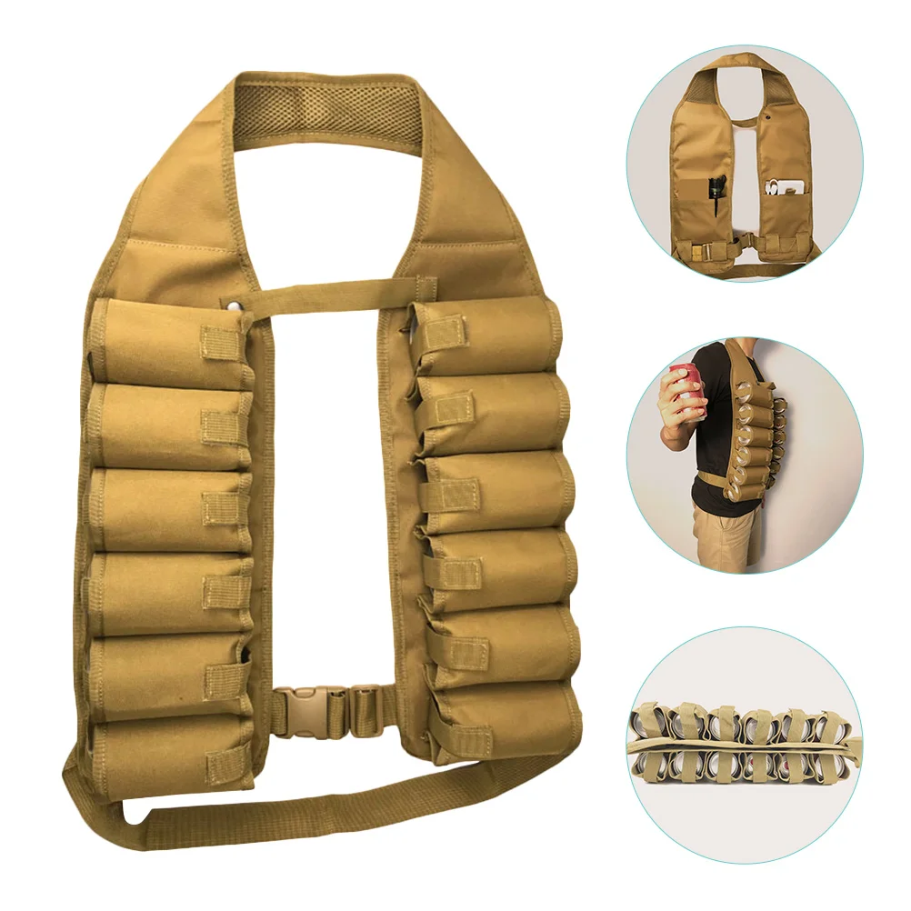 

Beer Holder Holster Can Vest Belt Beverage Drinking Bandolier Soda Drink 12 Party Hiking Container Camping Outdoor Accessory Bag
