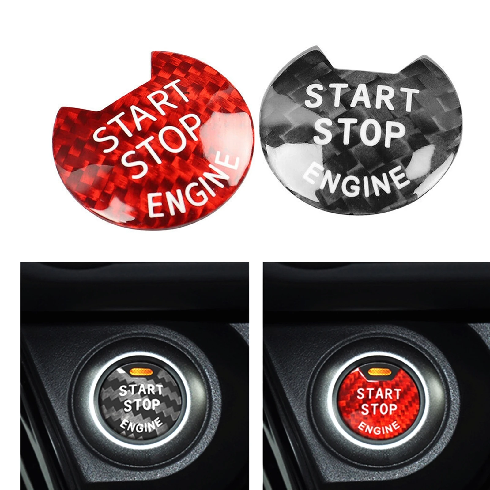 

Engine Start Stop Push Button Switch Cover Key Sticker Strip Decoration Carbon Fiber For Nissan Infiniti Q50 Q60