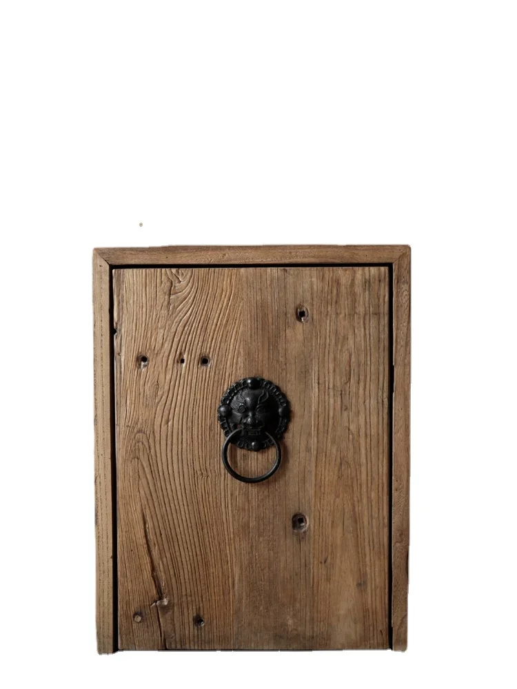

PQF Solid Wood Tea Cabinet Log Small Meal Side Storage Stand Shelves Corner Cabinet
