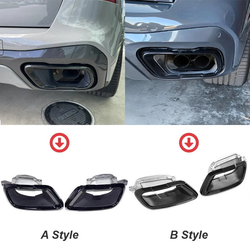 Насадки на выхлопную трубу автомобиля для BMW X5 G05 X6 G06 X7 G07 2020+ Sport, черная квадратная насадка на выхлопную трубу из нержавеющей стали, насадка (art.: 3920cb883304e) - 3920cb883304e