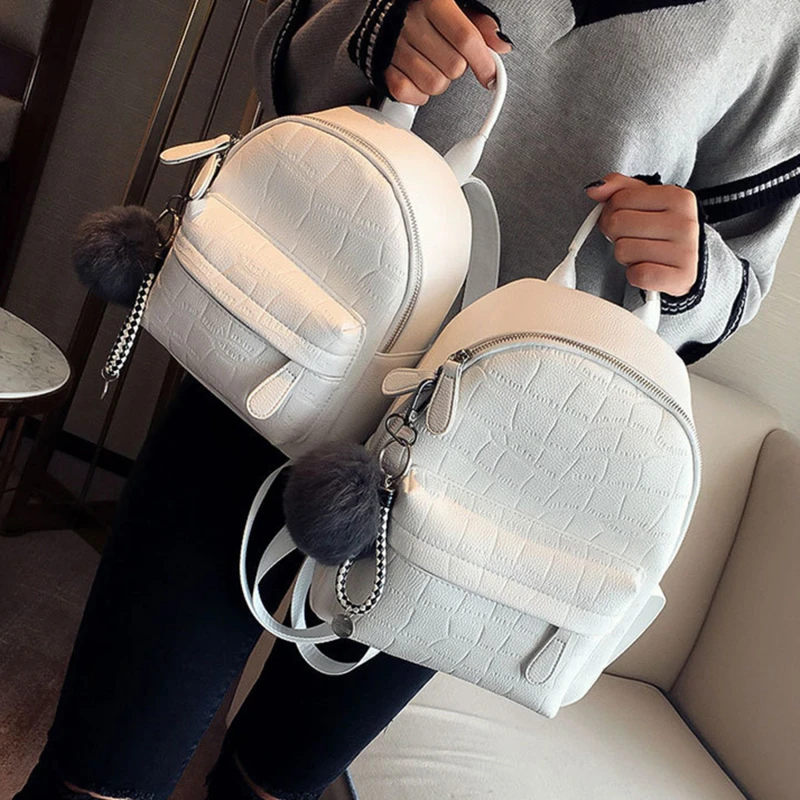 

Mini Backpacks Women PU Leather Cute Small Backpack Female White Back Pack Black Backpacks For Teen Girls Fashion Bagpack Woman