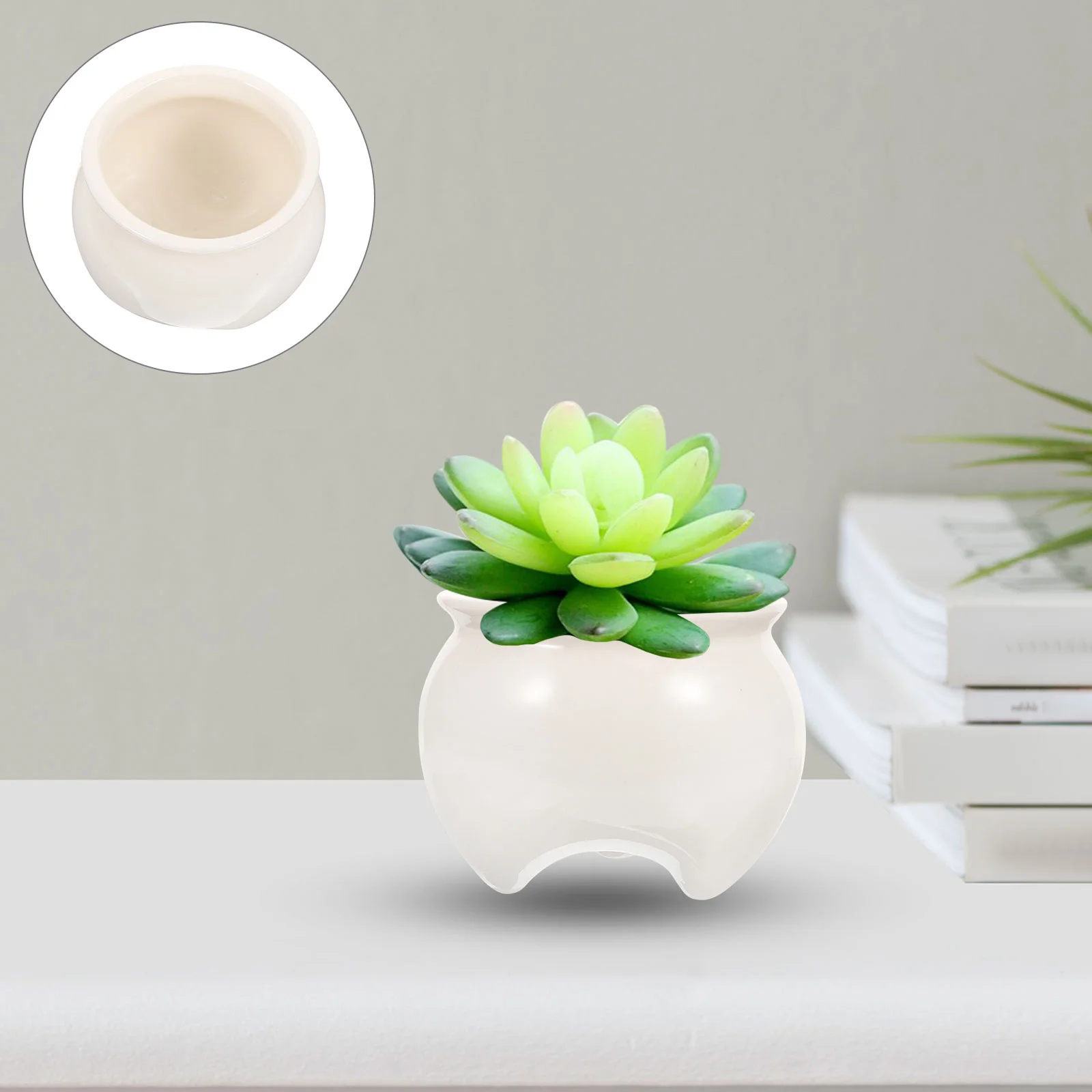 

Flower Pot Succulent Pots Household Cactus Planter White Planters Balcony Flowerpot