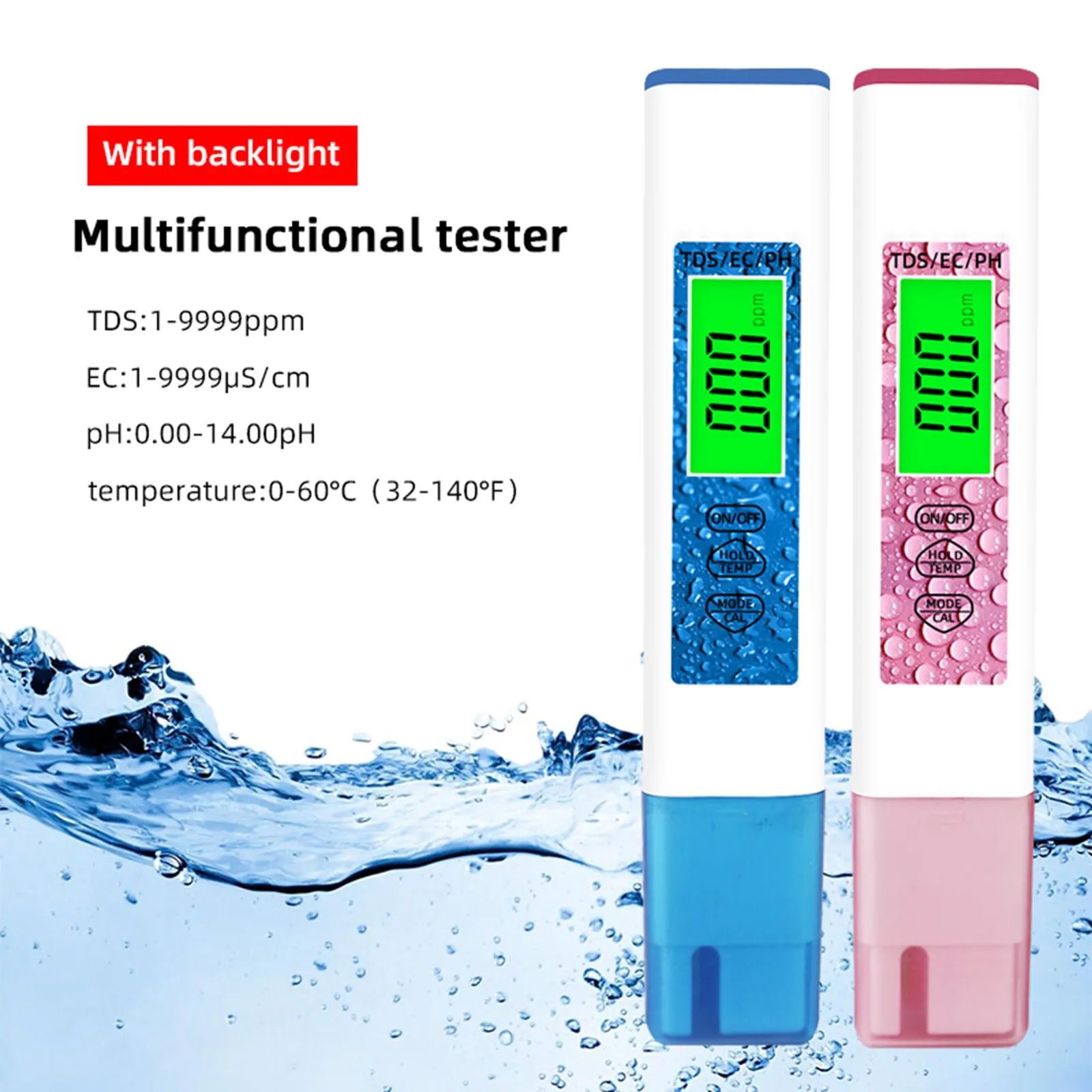

4-in-1 Digital Ph Meter Pen Professional Multi-function PH/ TDS/EC/Temperature Checker Water Tester Measuring Instruments