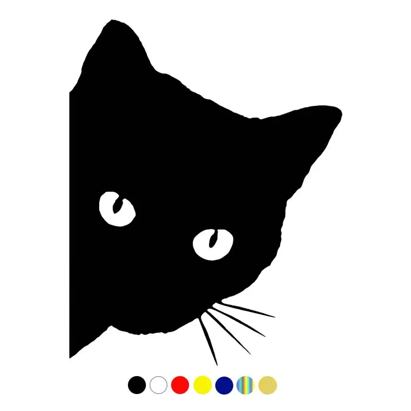 

CS-1021#11*14cm CAT FACE PEERING,BLACK CAT HEAD funny car sticker vinyl decal for auto car stickers styling