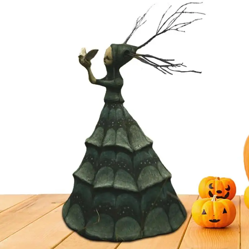

Halloween Witch Resin Statue Creepy And Scary Nightmare Witch Ornament Horror Handicraft Decoration For Bookshelf Home Decor