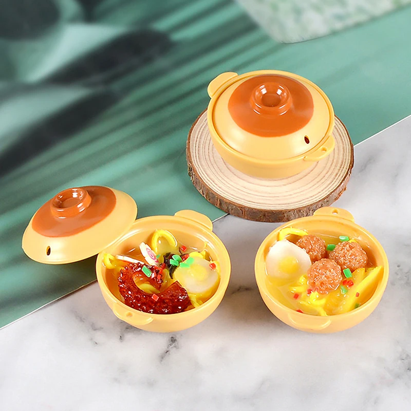 

1/6 миниатюрный кукольный домик в кастрюле, лапша, кухонная модель для кукол, Декор для дома, детские игрушки для ролевых игр