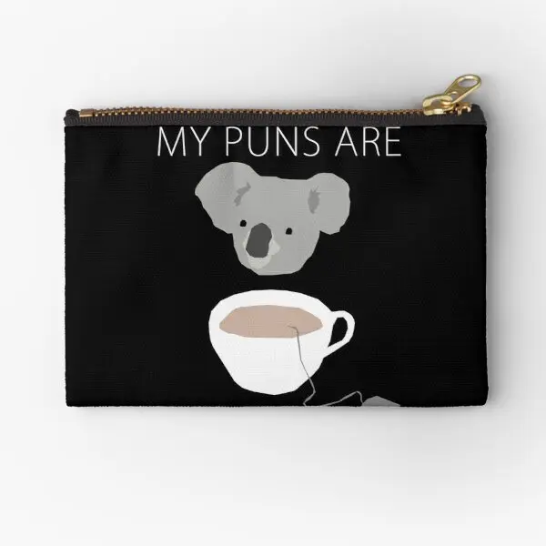 Koala Tea Puns  Zipper Pouches Pure Underwear Men Bag Storage Socks Small Wallet Women Coin Panties Money Key Packaging Pocket