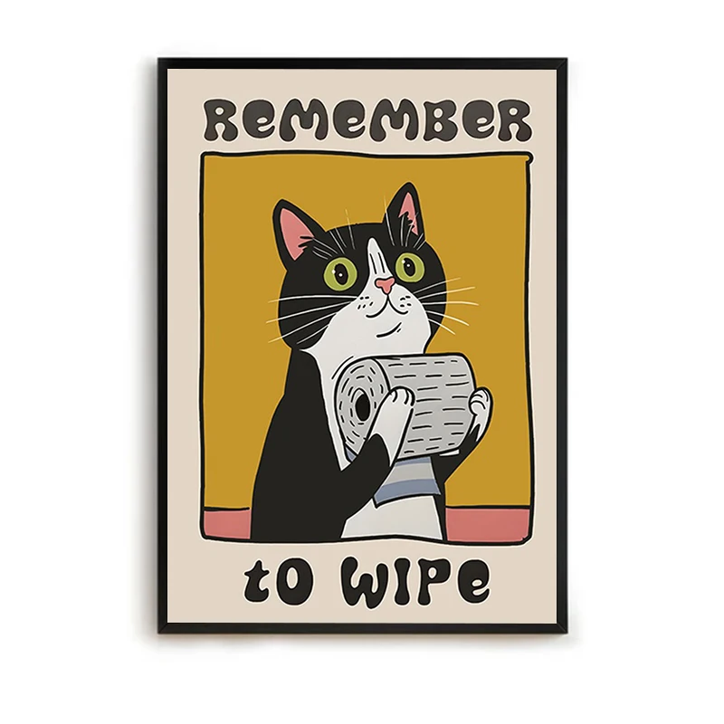 Ретро кухонный холст постер кошка шеф-повар художественный принт посуда