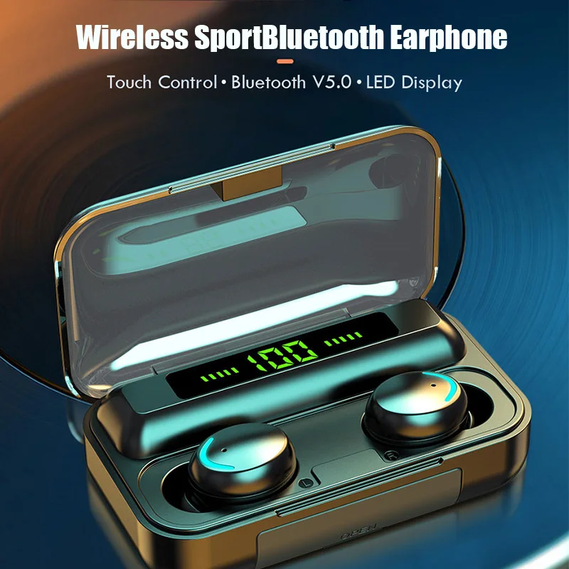 

TWS-стереонаушники F9 с поддержкой Bluetooth 5,0 и функцией громкой связи