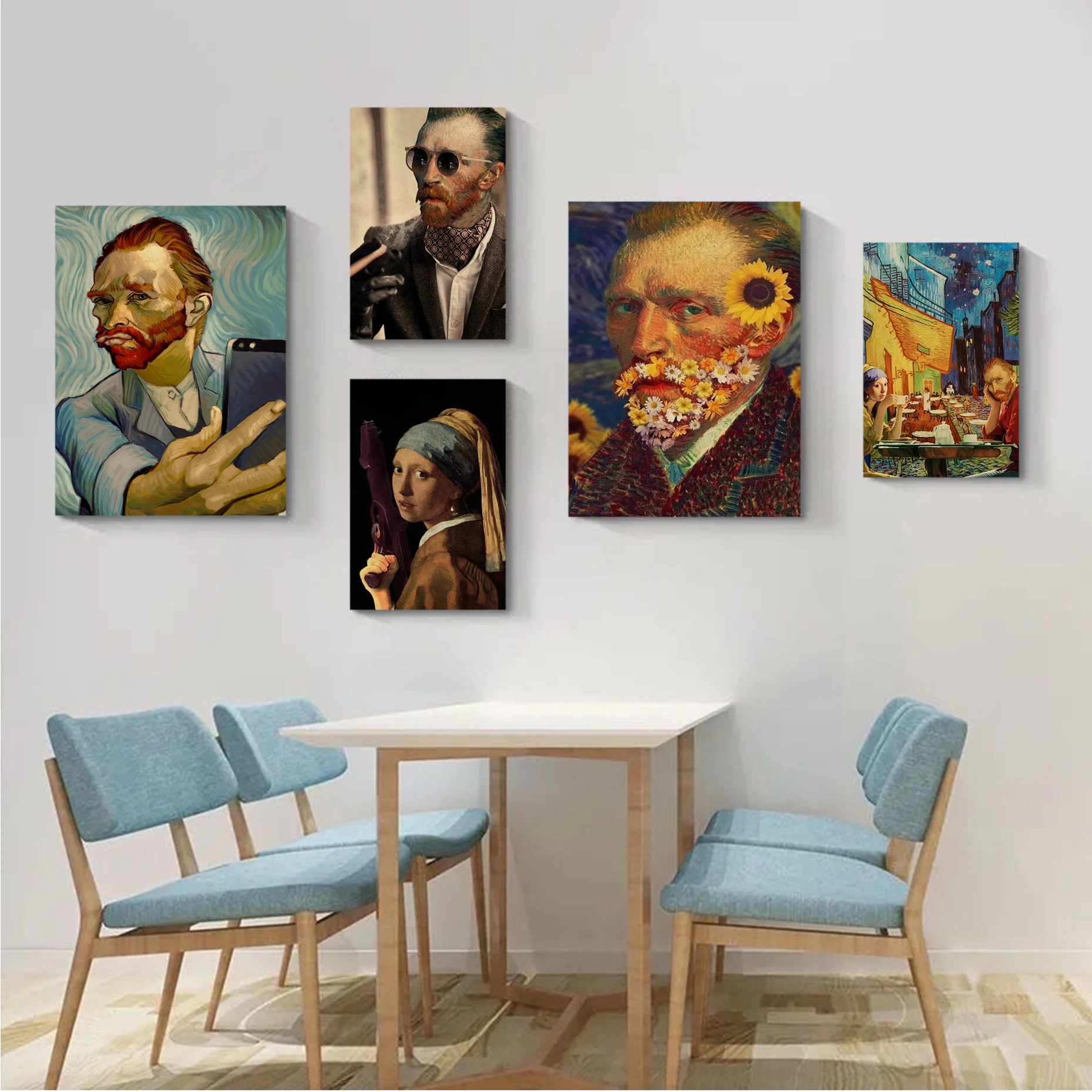 

Funny Abstract Famous Figure Art DIY Poster Kraft Paper Sticker DIY Room Bar Cafe Posters Wall Stickers
