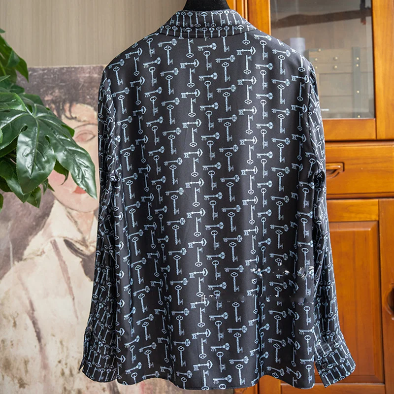 Женские блузки и рубашки FANIECES 3XL с винтажным принтом осенняя блузка длинным