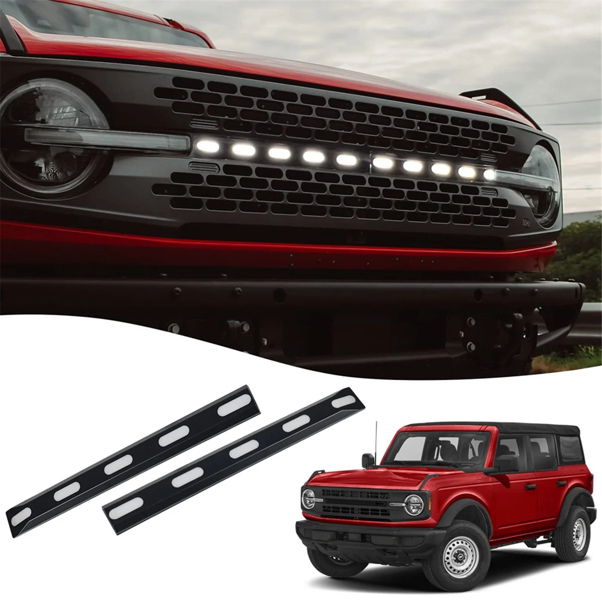 Передняя светодиодная решетка для аксессуаров 2021 2022 2023 капельный стиль капота