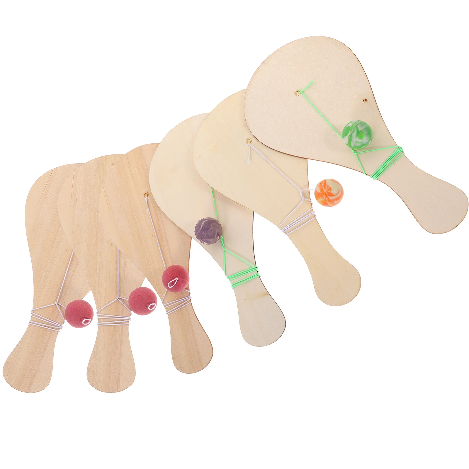 

6pcs Wooden Kid's Painting Paddle DIY Kids Children Doodle Paddle Ball