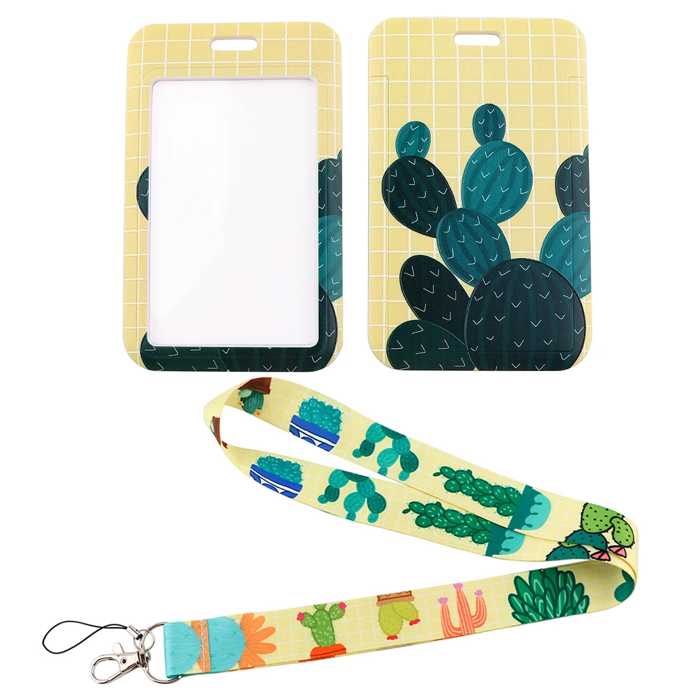 

LX1059 Cartoon Cactus Lanyard for Mobile Phone Keychain ID Pass Card Holder Neckband Fashion Women Mens Phone Rope Ribbon Gift