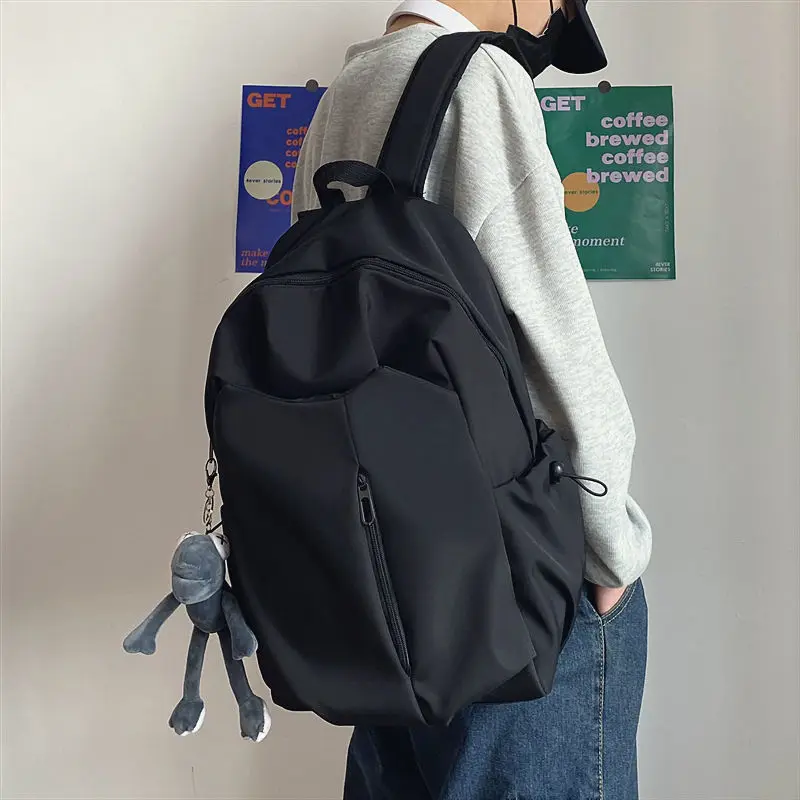 

University Student High School Backpack Men Black Large Capacity School Bag for Teen 2022 Casual College Style