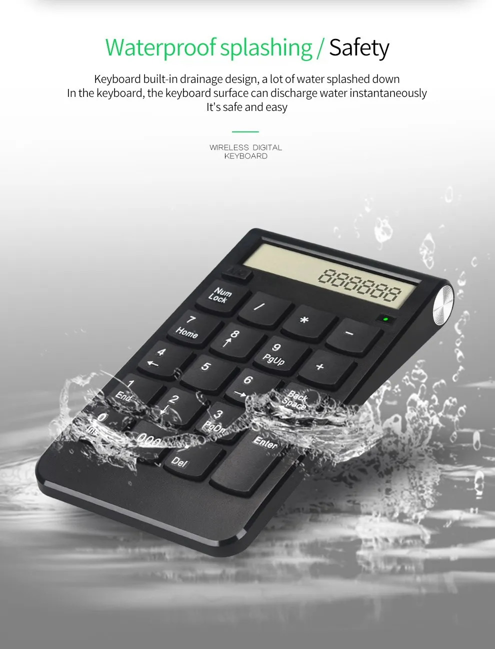 

Wireless 2.4G Usb Number Calculator with Digital Display Rechargeable One Handed 19 Keys Numeric Smart Keypad Hot Sale Newest