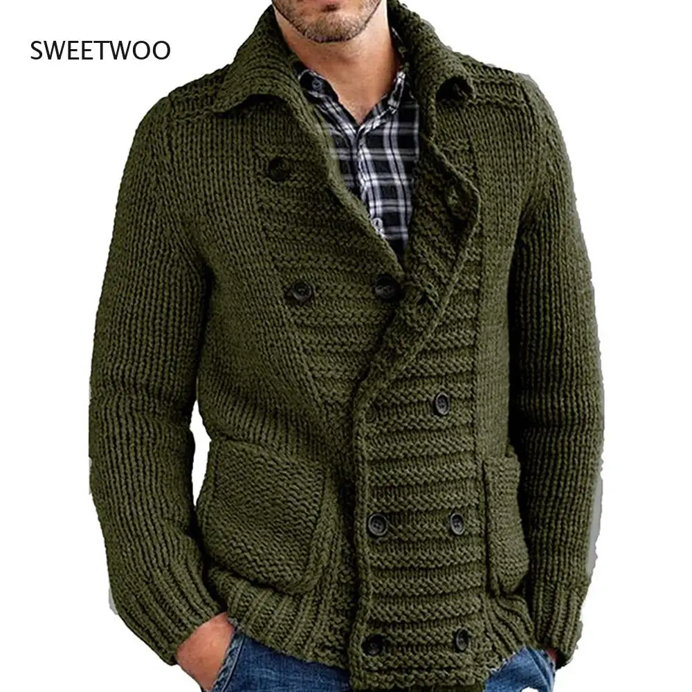 Autumn Casual Street Sweater Men 2022 Regular Open Stitch Long Sleeve Sweater Jumpers Plain Fashion Button Coats Men Clothes