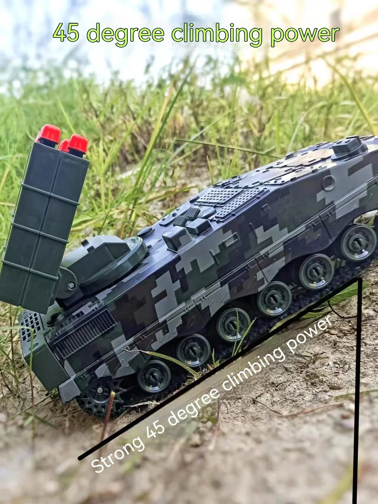 Фото Новая Военная война 2,4g Радиоуправляемый ракетный автомобиль боевой танк с дистанционным управлением автомобиль со стреляющими пулями модель мальчика Радиоуправляемый Танк игрушка подарок №2