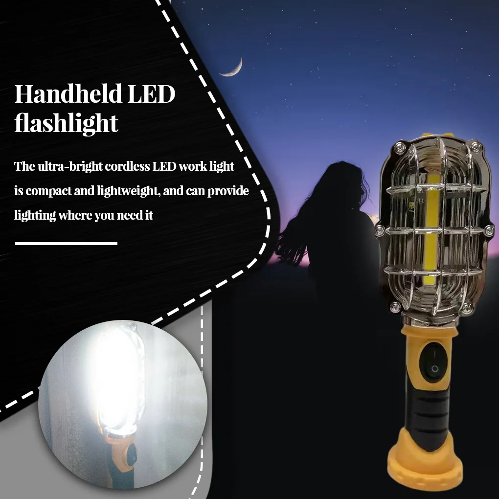 Cordless LED Work Light Bright Flexible Flashlight Emergency Lamp Repair Mechanic Indoor Outdoor Travel Garages