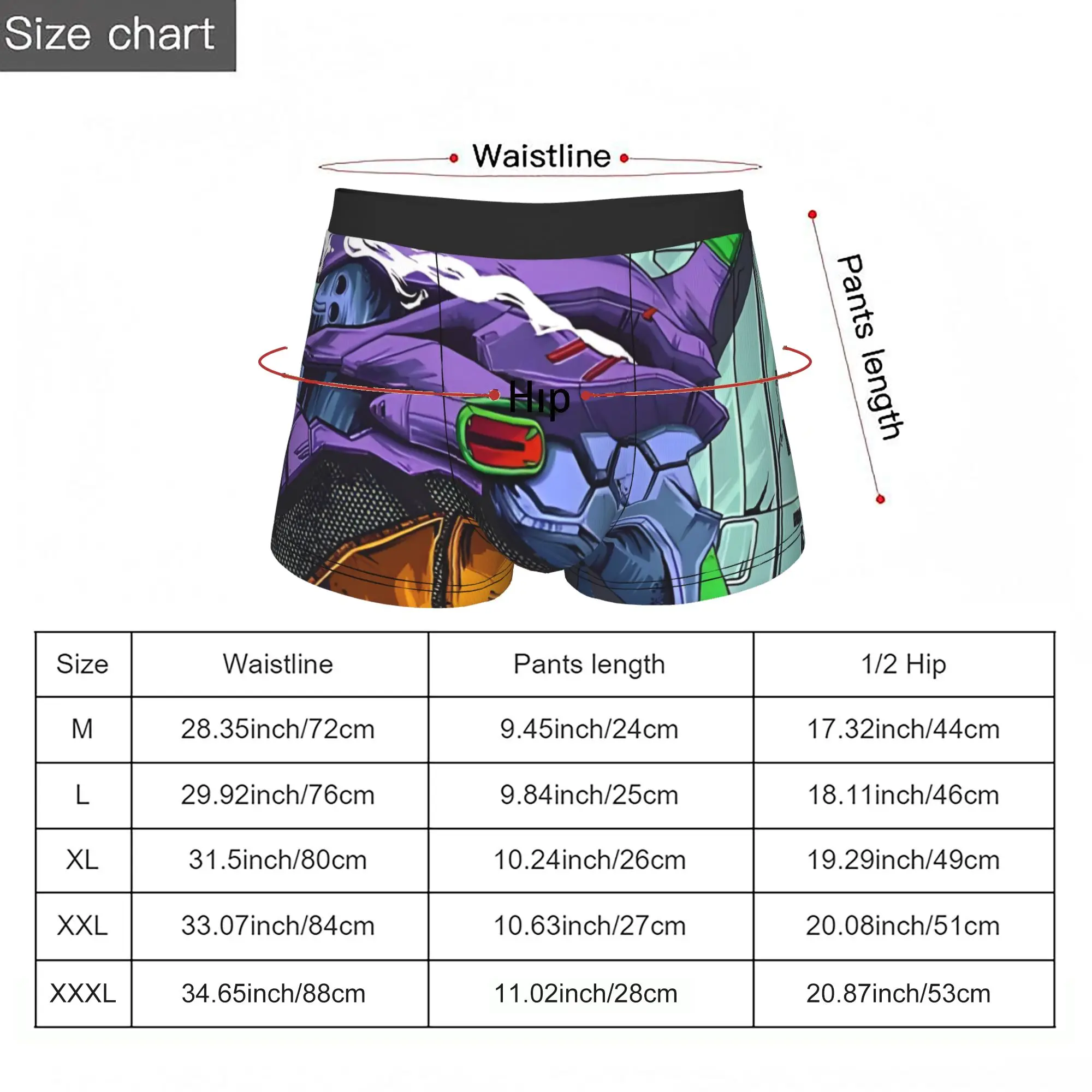 Evangelion EVA 01 Bandai EVA Underpants Breathbale Panties Мужское нижнее белье, удобные шорты, трусы-боксеры (art.: 3920da00ddc90) - 3920da00ddc90