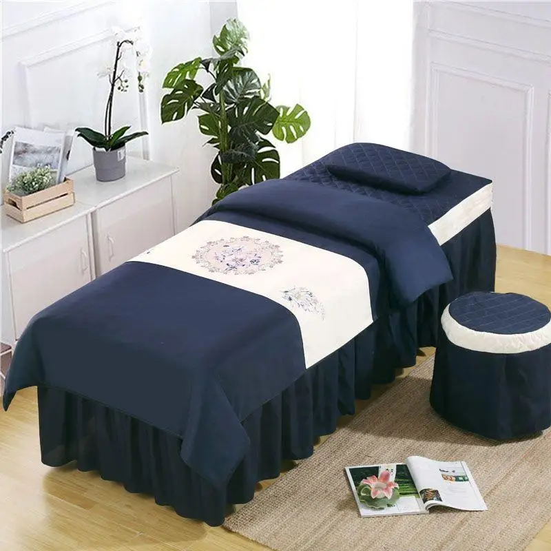 Popular Beau Bedspread Four-Piece Set High-End Nordic Sle Salon Massage Physiotherapy Single-Pie...