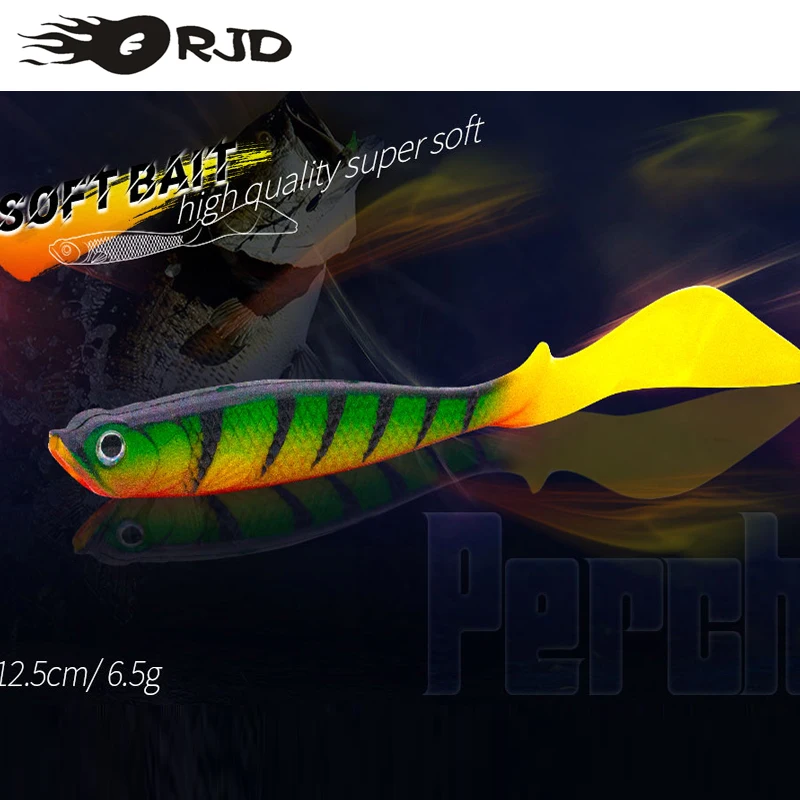 

ORJD 1/3pcs Soft Silicone Fishing Lure 12.5cm6.5g Jigging Wobbler T-tail Swimbait Artificial Bait Shad Bass Pike Fishing Track