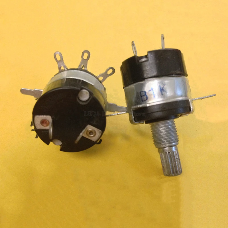

1Pcs WH137-2 RV137 Knurled Shaft With Switch Potentiometer 4K7 10K 22K 47K 470K 100K