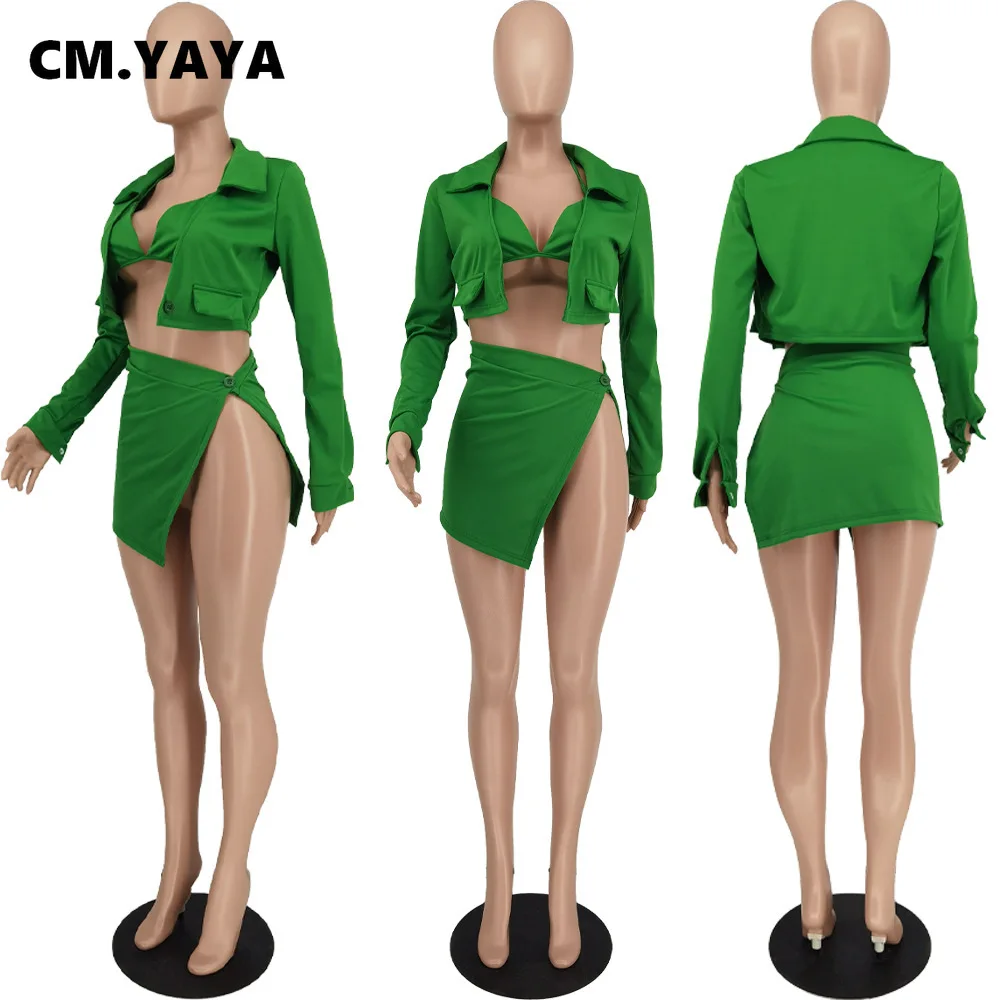 Уличный сексуальный женский костюм CM.YAYA для вечеринки топ на пуговицах