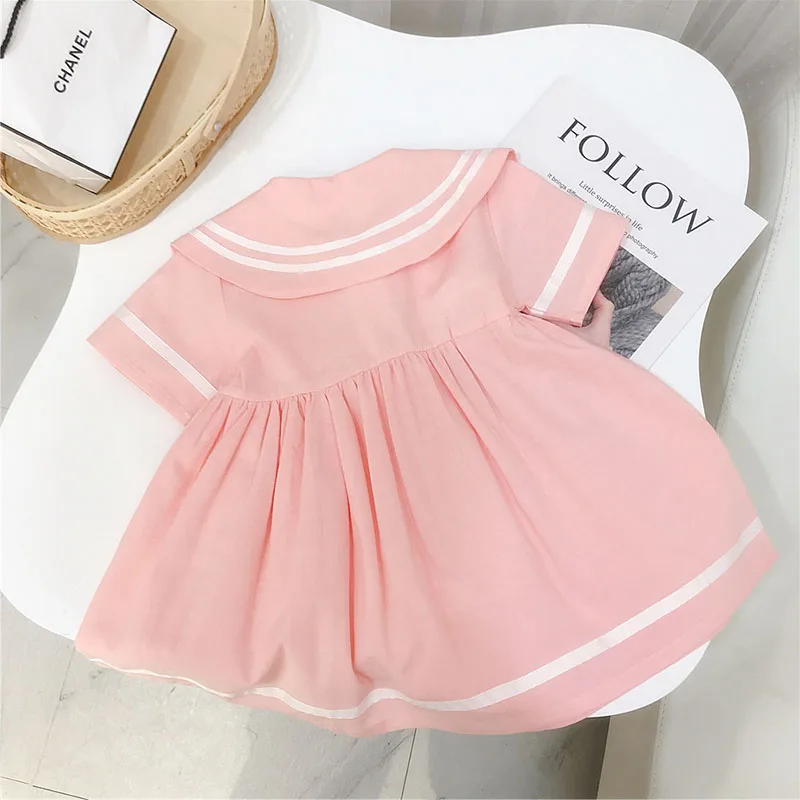 Летнее розовое платье в стиле преппи для девочек одежда 2 лет платья с цветами
