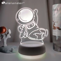 astronaut 3d night light cute spaceman model 16 colors remote led table lamp festival gift for friends bedroom table desk decor