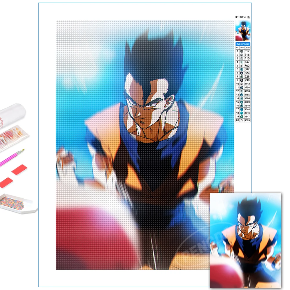 

Dragon Ball Character Diy 5D Diamond Paintings Japan Anime Full Round Drill Embroidery Beadwork Cross Stitch Kits Boy Home Decor