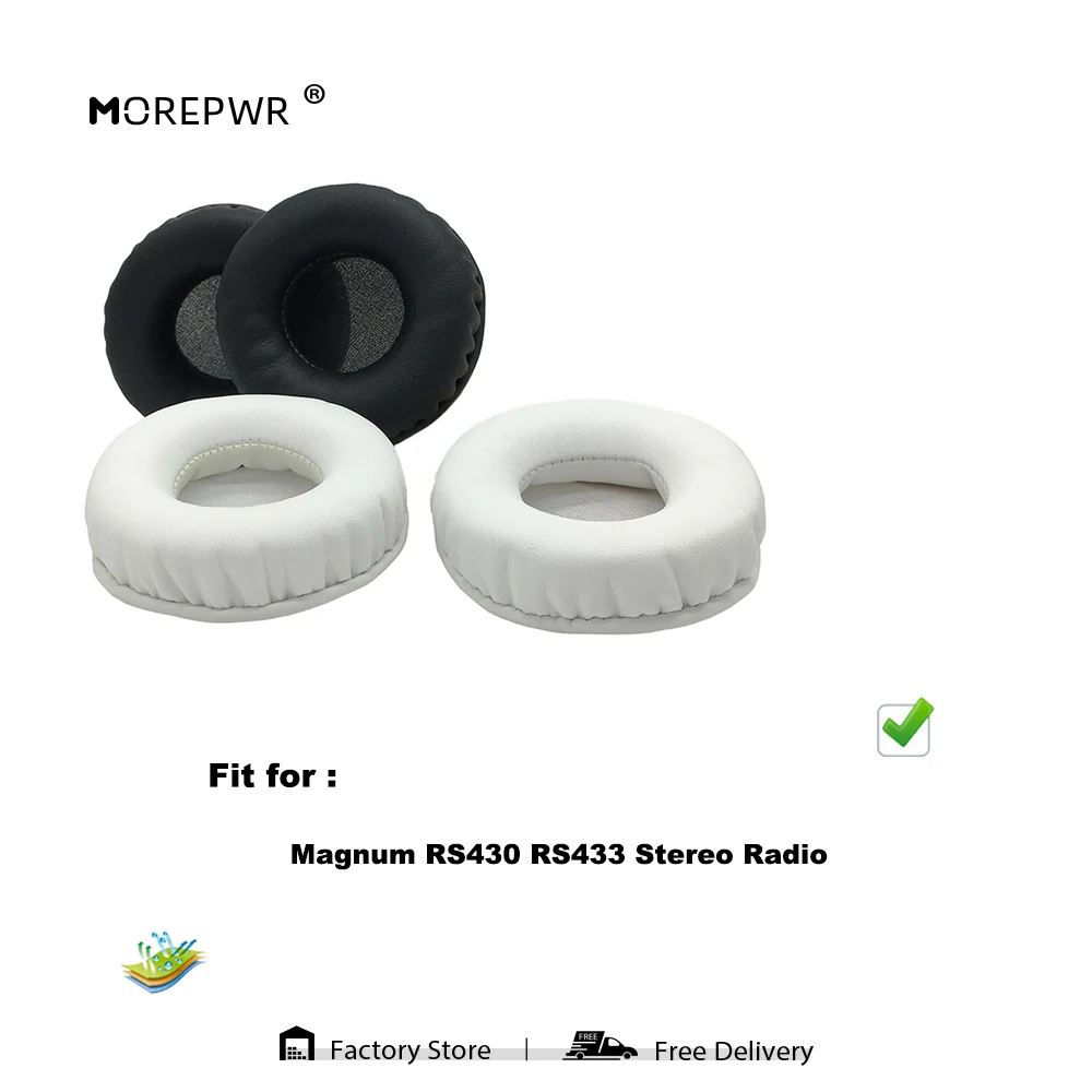 

Morepwr New Upgrade Replacement Ear Pads for Magnum RS430 RS433 Stereo Radio Headset Parts Leather Cushion Velvet Earmuff