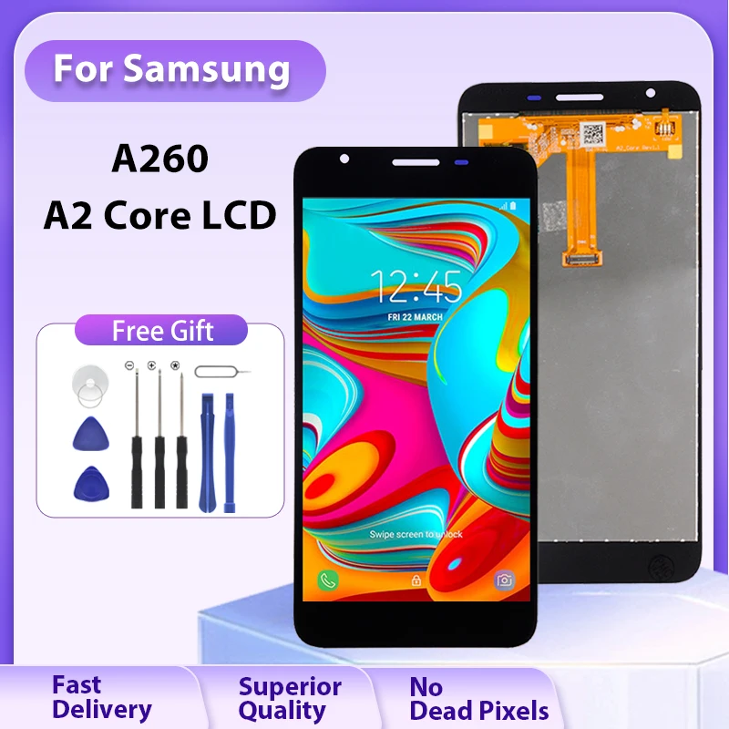 

ЖК-дисплей 5,0 дюйма A260 для Samsung Galaxy A2 Core, сенсорный экран с дигитайзером в сборе, A260F, A260G, с инструментами, 1 шт.