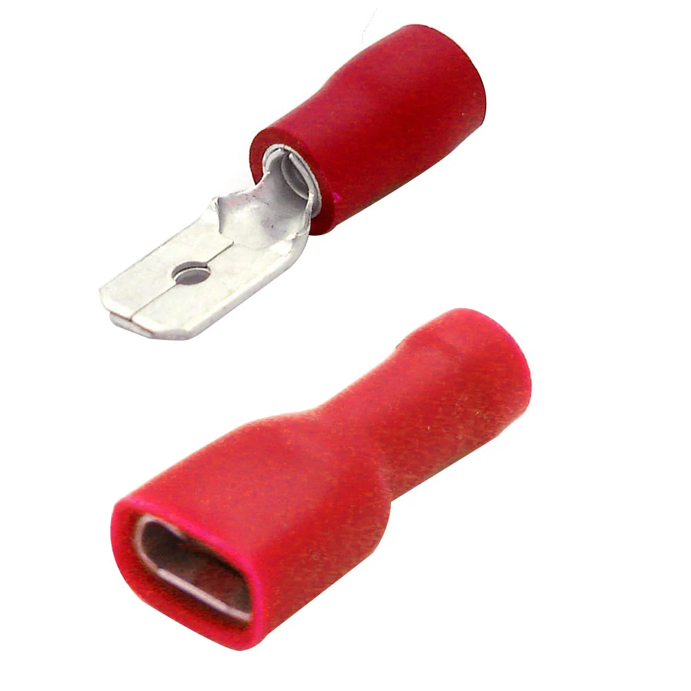 

100pcs Male & Female Insulated Spade Quick Splice Wire Terminals Wire Crimp Connectors (Red)