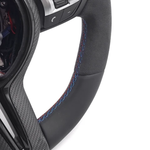Руль для BMW F30 F32 F10 F20 F07 F01 F90 E90 M3 M5 M, спортивный многофункциональный руль из алькантары из углеродного волокна