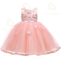 girl puffy dress summer kids clothes princess flower applique dresses cosplay costume party birthday christmas children clothing