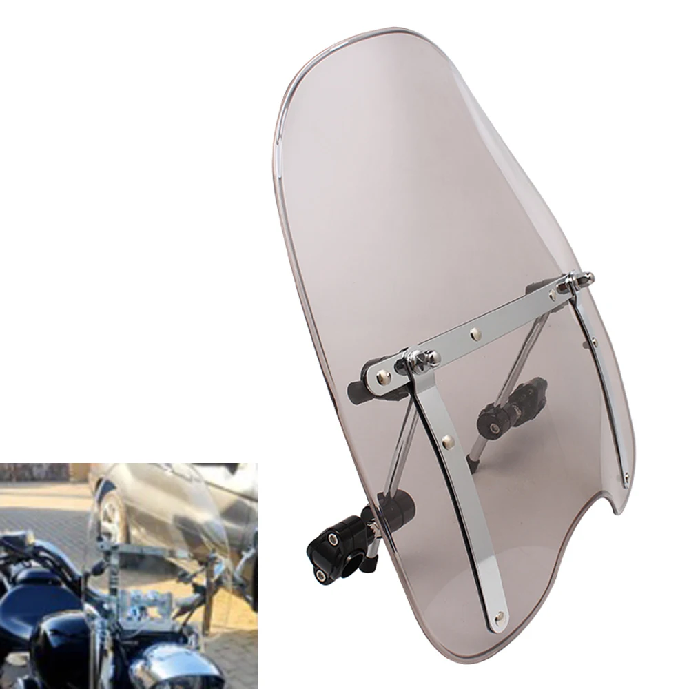 

Мотоциклетное дымчатое универсальное лобовое стекло 7/8 "и 1" для Harley Honda Shadow ACE 750 Aero Spirit 1100 Suzuki Yamaha Dyna