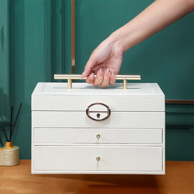 

Шкатулка для ювелирных изделий, изысканный бокс высокого качества для рук, ожерелья, серег, с замком, антиокислительный органайзер для ювелирных изделий