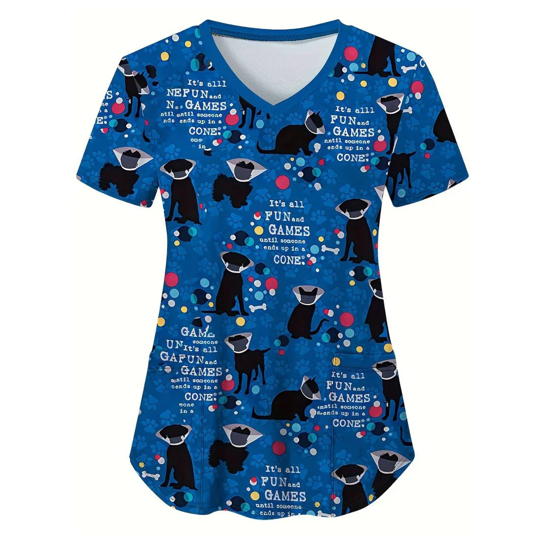 Клиническая униформа для женщин милый котенок мультяшный принт