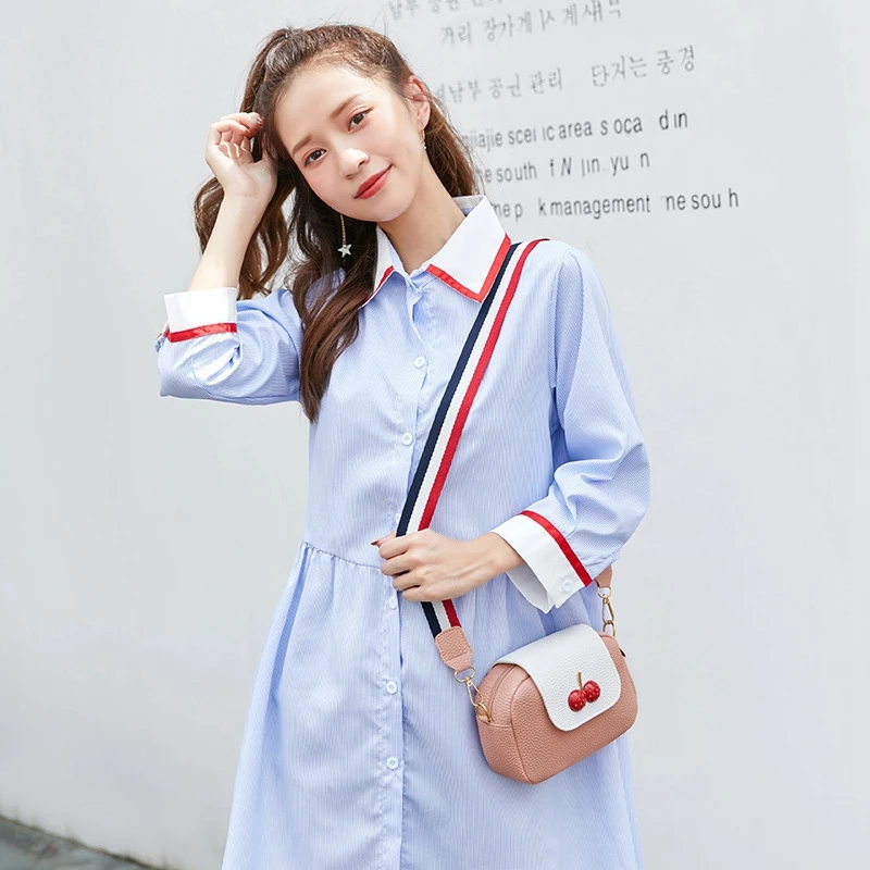 Sweet Small Square Bag Fashion Cute Phone Shoulder bag Fashion Strap Messenger Bag PU Women's Crossbody Bag