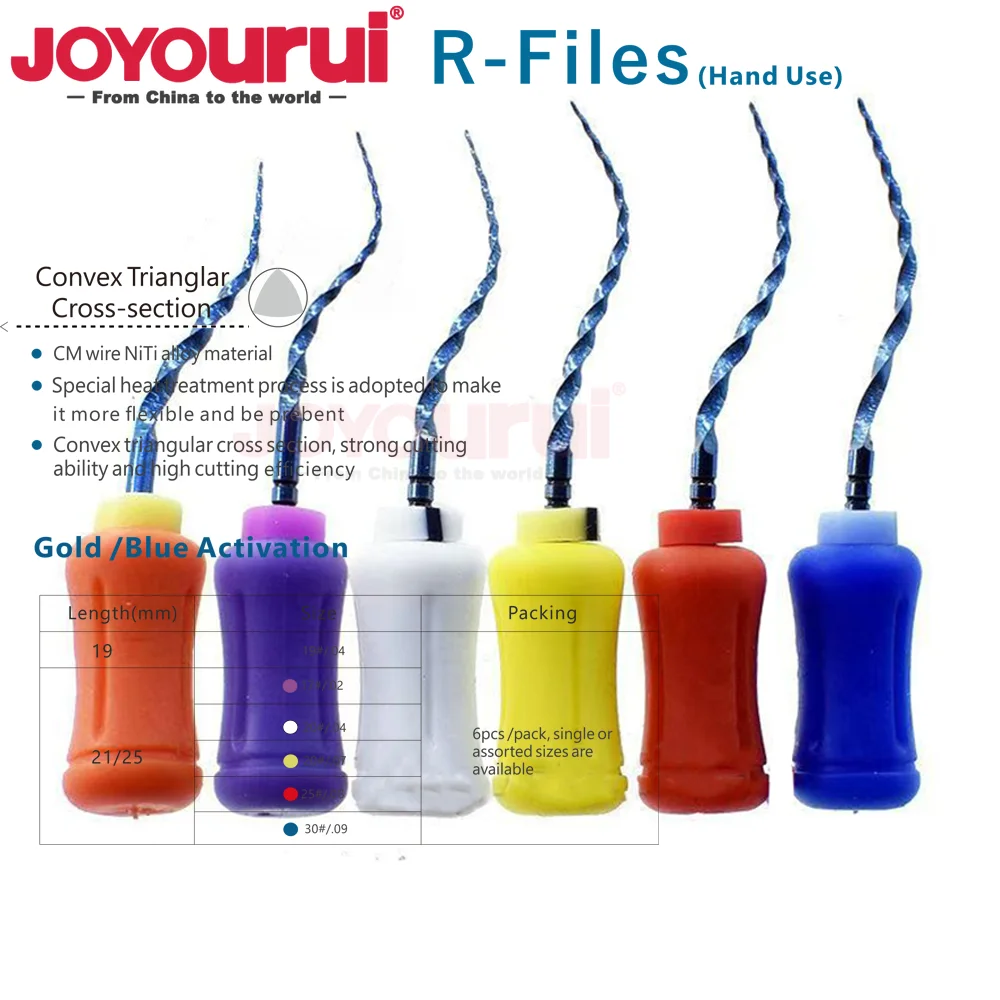 Фото Dental Pro Taper Super Files Синий Универсальный 6 шт./кор. Эндодонтия NiTi Ручной Суперроторный файл SX-F3 25 мм F4 Файл для корневых каналов №2